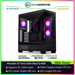 Phanteks XT View Satin Black D-RGB Near-seamless Glass Mid-Tower Case